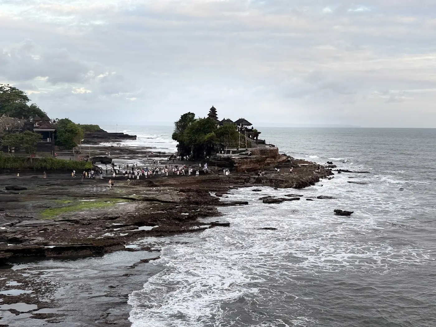 Tanah Lot temple on its rock at the tide